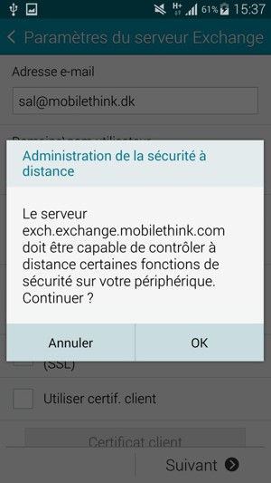 Sélectionnez OK