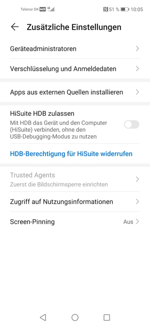 Wählen Sie Verschlüsselung und Anmeldedaten