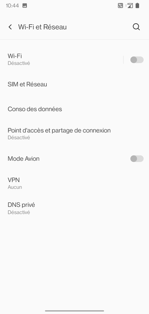 Sélectionnez Point d'accès et partage de connexion
