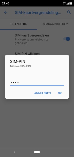 Voer uw Nieuwe SIM-PIN in en selecteer OK