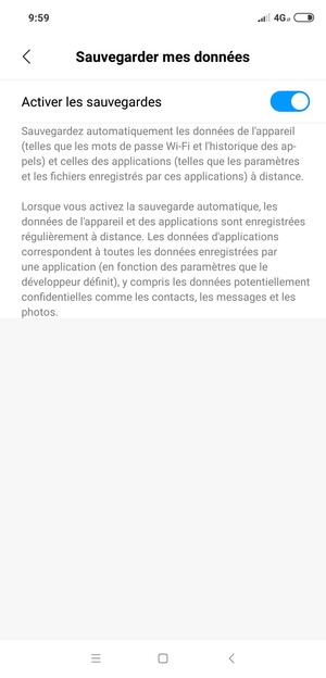 Sélectionnez le bouton Retour