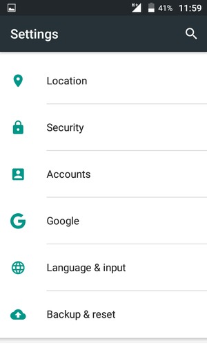 Return to the Settings menu and select Accounts