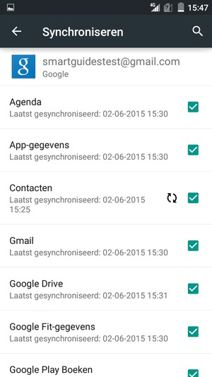 Vink alle selectievakjes aan