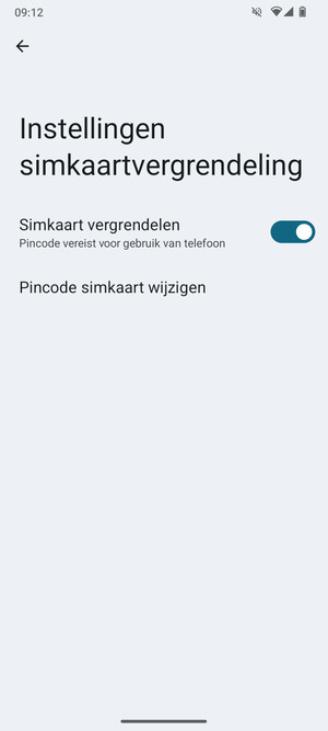 Selecteer  Pincode simkaart wijzigen