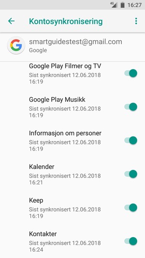 Forsikre deg om at Kontakter er valgt