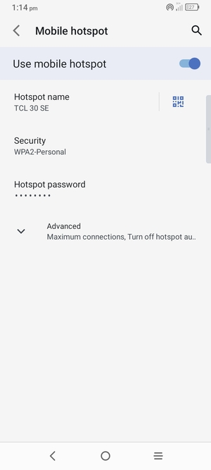 Your phone is now set up for use as a modem