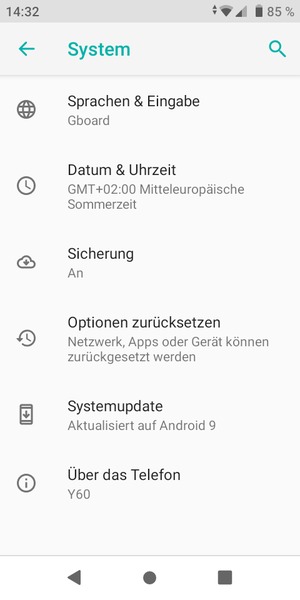 Wählen Sie Systemupdate