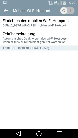 Schalten Sie Mobiler Wi-Fi Hotspot ein