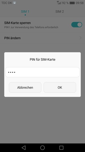 Geben Sie Ihre Alte PIN für SIM-Karte ein und wählen Sie OK