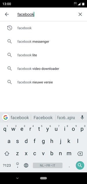 Voer de app-naam in en selecteer Zoeken
