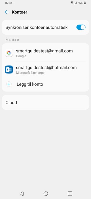 Velg din Google-konto