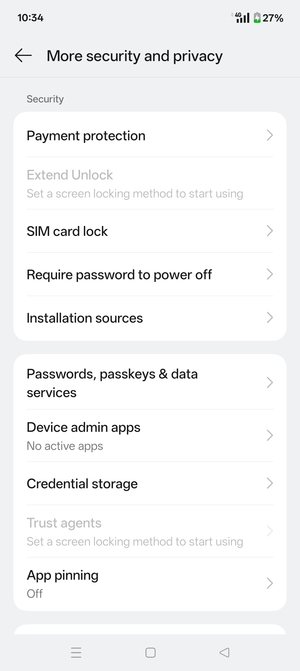 Scroll to and select SIM card lock
