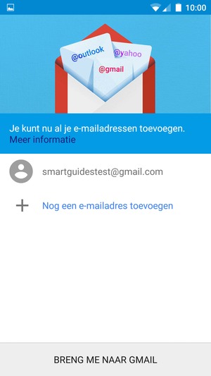 Selecteer BRENG ME NAAR GMAIL