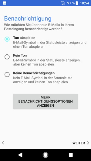 Wählen Sie die gewünschte Option und wählen Sie WEITER
