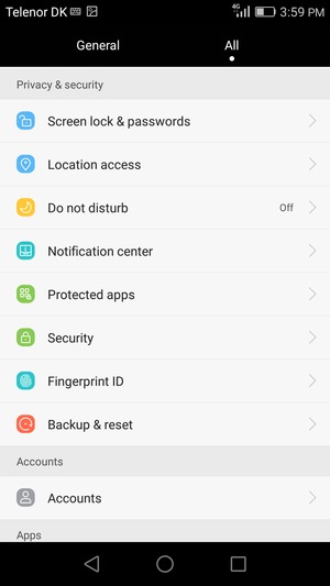 Scroll to and select Accounts