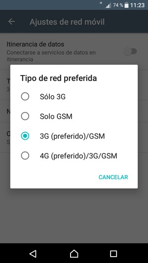 Seleccione la opción deseada