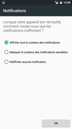 Sélectionnez votre option préférée et sélectionnez OK