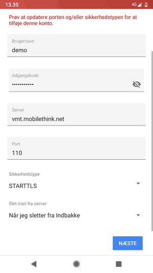 Vælg Sikkerhedstype