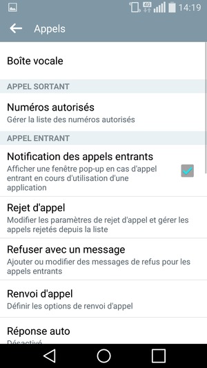 Sélectionnez Boîte vocale