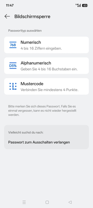 Wählen Sie Mustercode