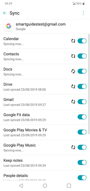 Your information will be synchronised