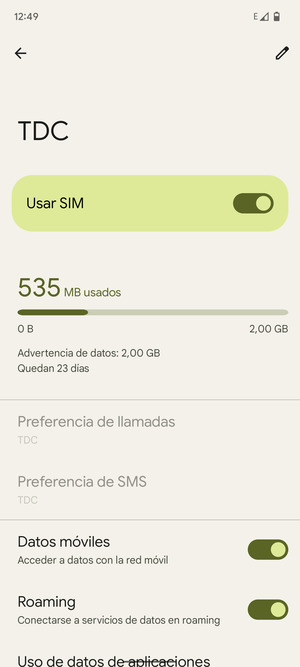 Activar o desactivar Itinerancia