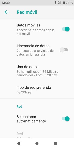 Seleccione Tipo de red preferida