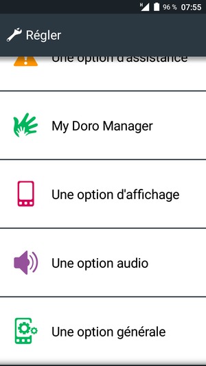 Faites défiler et sélecionnez Une option générale