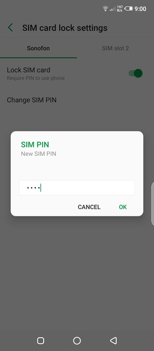 Enter your New SIM PIN and select OK