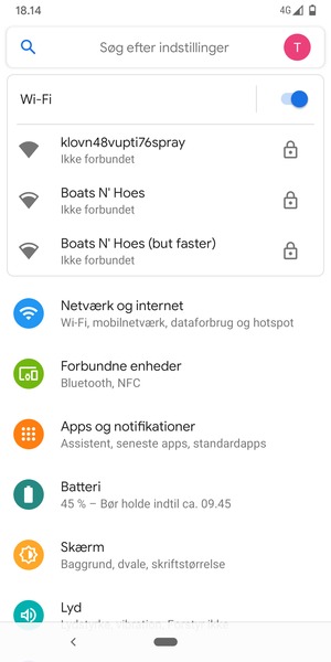 Vælg det trådløse netværk, du ønsker at oprette forbindelse til