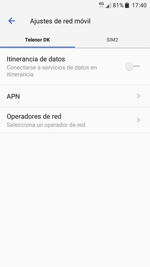 Para cambiar la red en caso de problemas de conectividad, seleccione Operadores de red