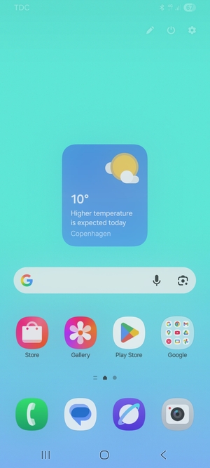 Slide down the top menu