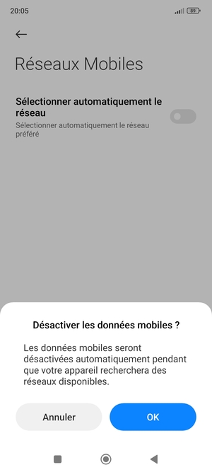 Sélectionnez OK