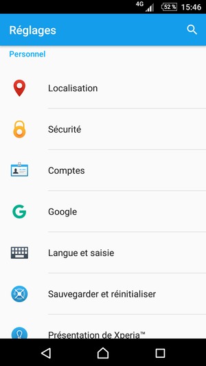 Faites défiler et sélectionnez Sécurité