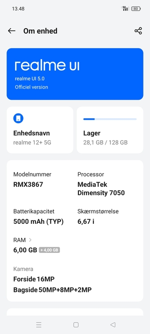 Vælg realme UI