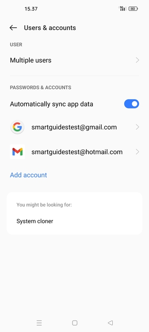 Select your Google account
