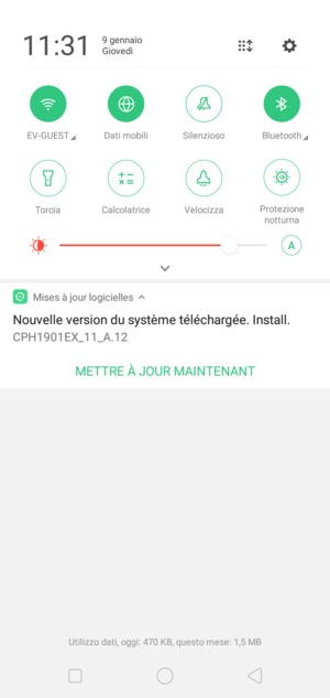 Scorri nuovamente verso il basso il menu in alto