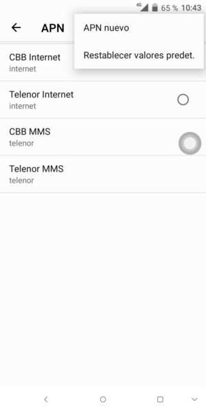 Seleccione APN nuevo