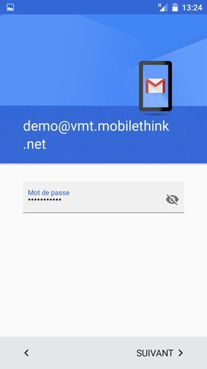 Saisissez votre mot de passe et sélectionnez SUIVANT