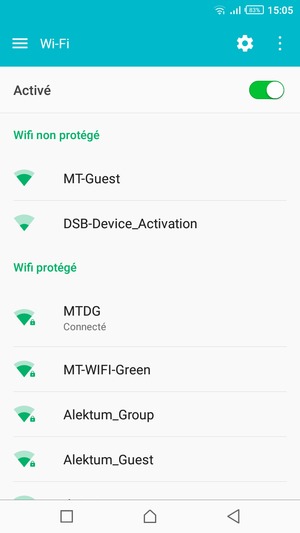 Vous êtes maintenant connecté au réseau Wi-Fi