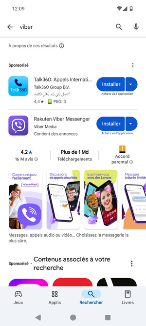 Sélectionnez l'appli