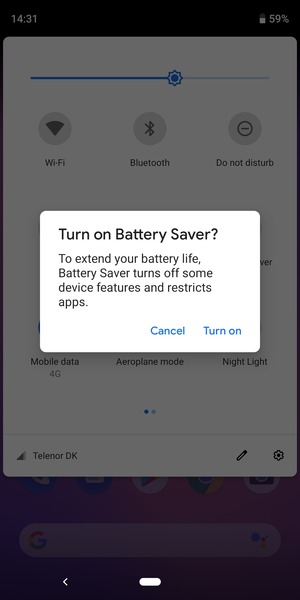 Select Turn on