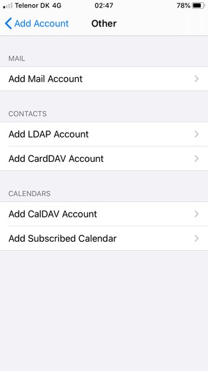 Select Add Mail Account
