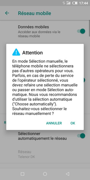 Sélectionnez OK