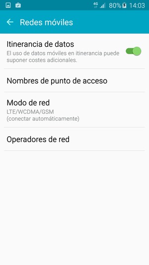 Activar o desactivar Itinerancia de datos