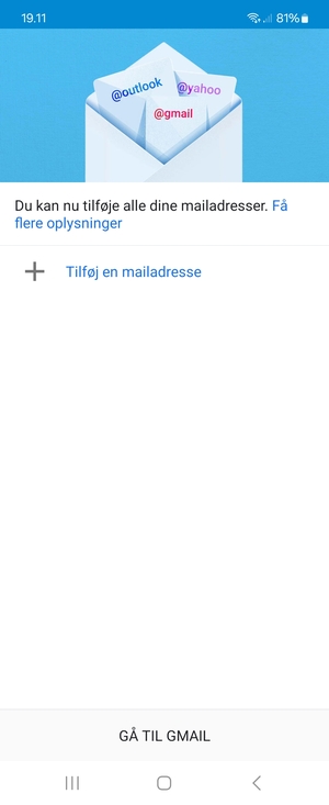 Vælg Tilføj en mailadresse