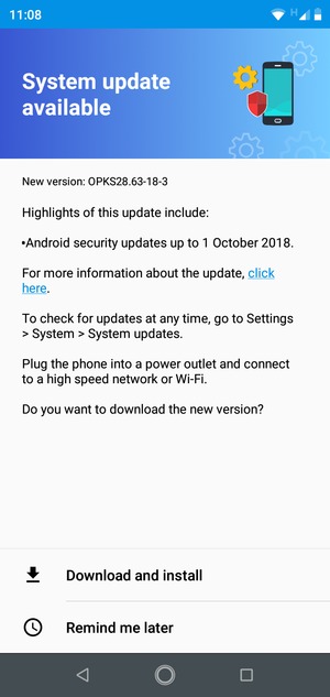 If your phone is not up to date, select Download and install