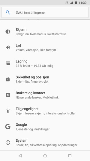 Bla til og velg System