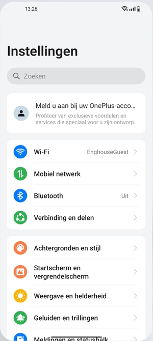 Selecteer Verbinding en delen