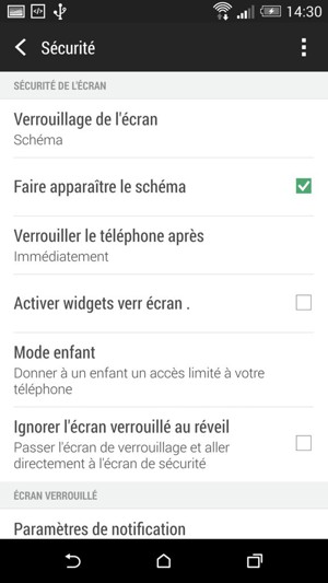 Sélectionnez Verrouillage de l'écran
